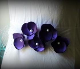 Maternity Sash, Wedding Sash, Bridesmaid Sash, Flower Girl Sash in Purple with Flowers